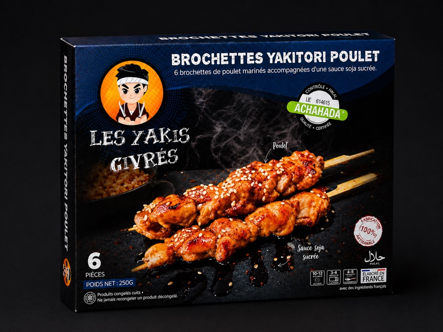 Brochettes Yakitori Poulet halal surgelées Les Yakis Givrés